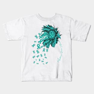 Myasthenia Gravis Awareness Awareness - Sunflower ribbon flowers fall Kids T-Shirt